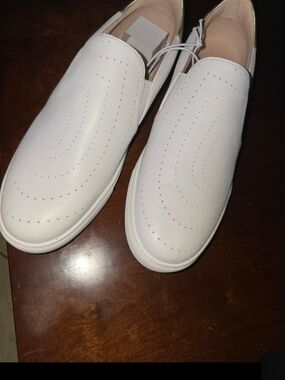 KATE SPADE Azores Slip On Sneaker White Leather Casual Loafer 10 New